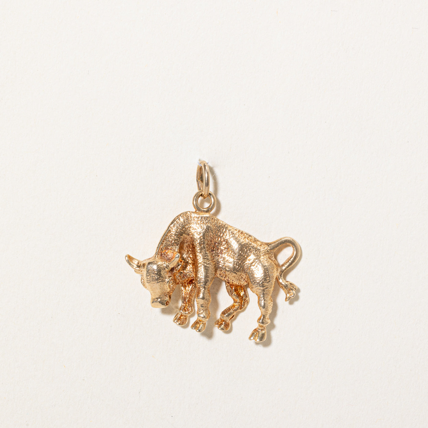 14k Yellow Gold Bull Charm