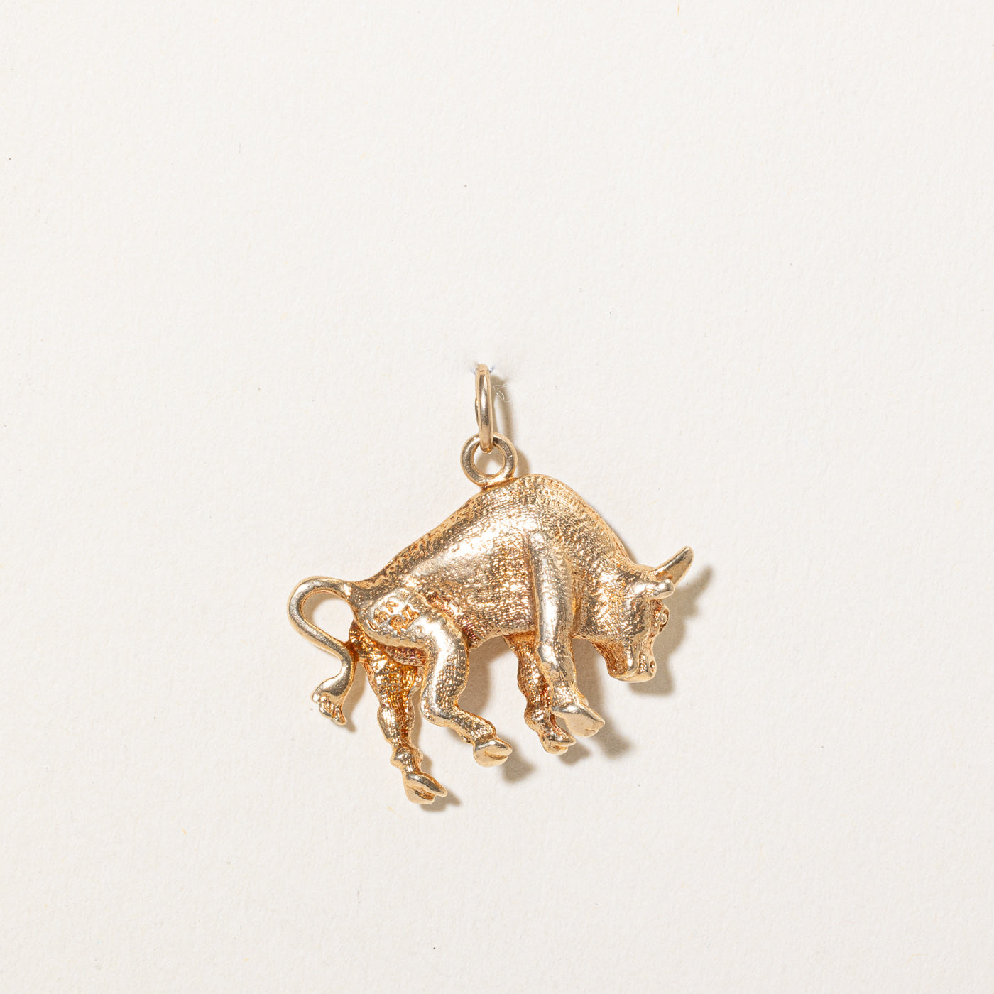 14k Yellow Gold Bull Charm