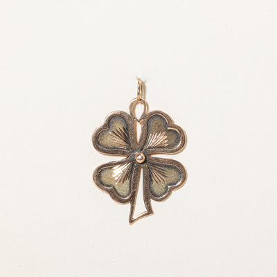 14k Yellow Gold Four Leaf Clover Charm