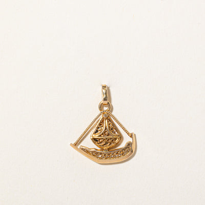 18k Yellow Gold Boat Charm