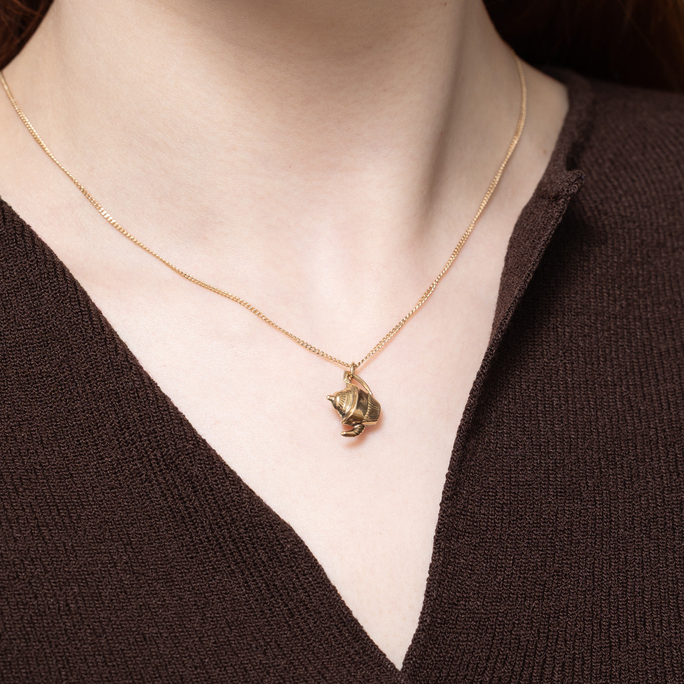 Breloque théière en or jaune 9 carats