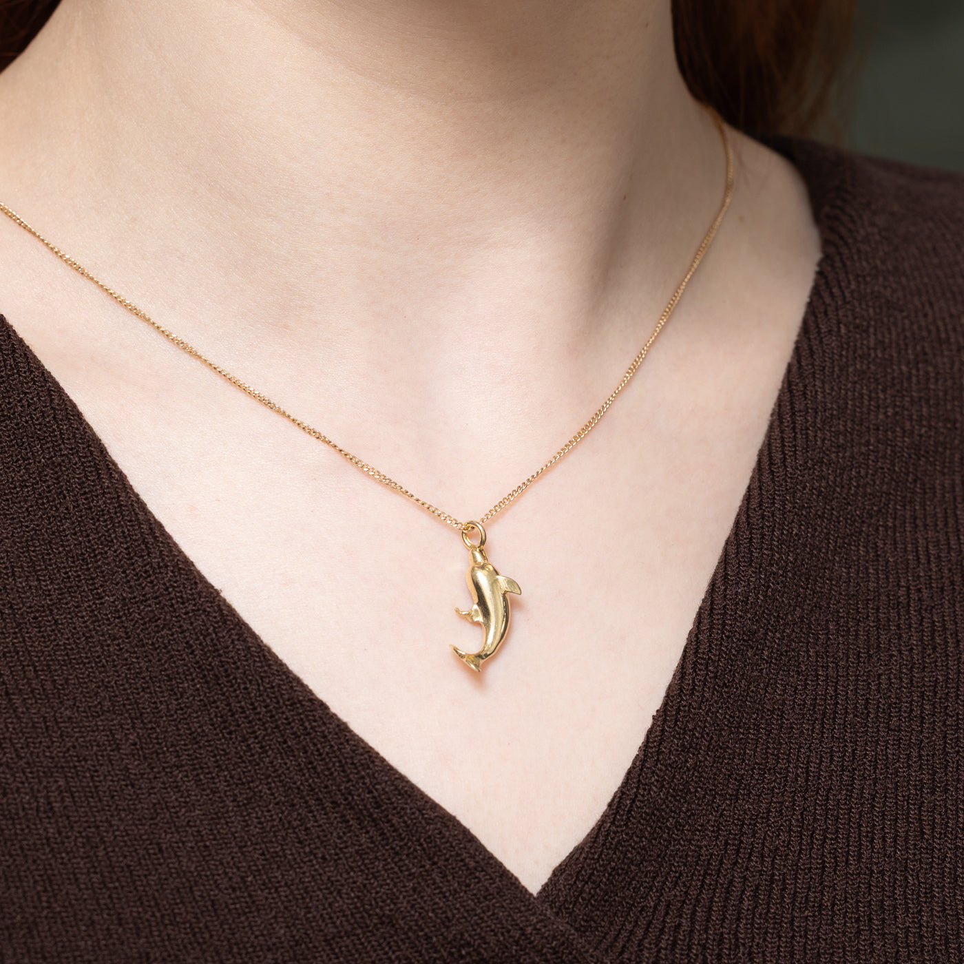 14K Yellow Gold Leaping Dolphin Charm