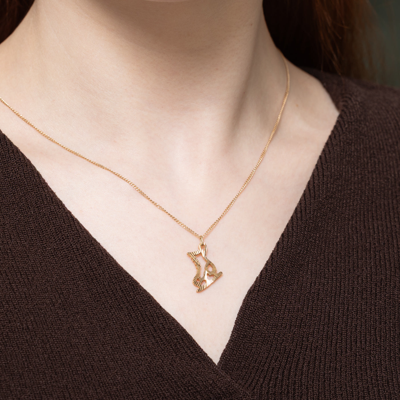 10K Yellow Gold Ice Skate Pendant