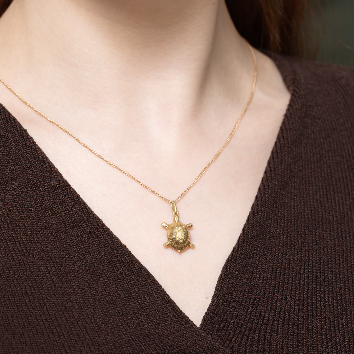 14K Yellow Gold Turtle Charm