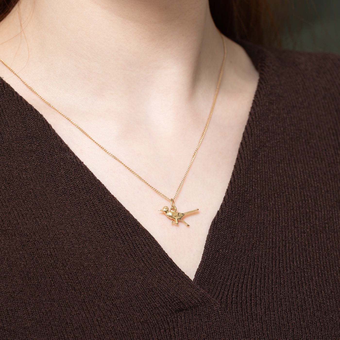 14K Yellow Gold Road Runner Bird Charm