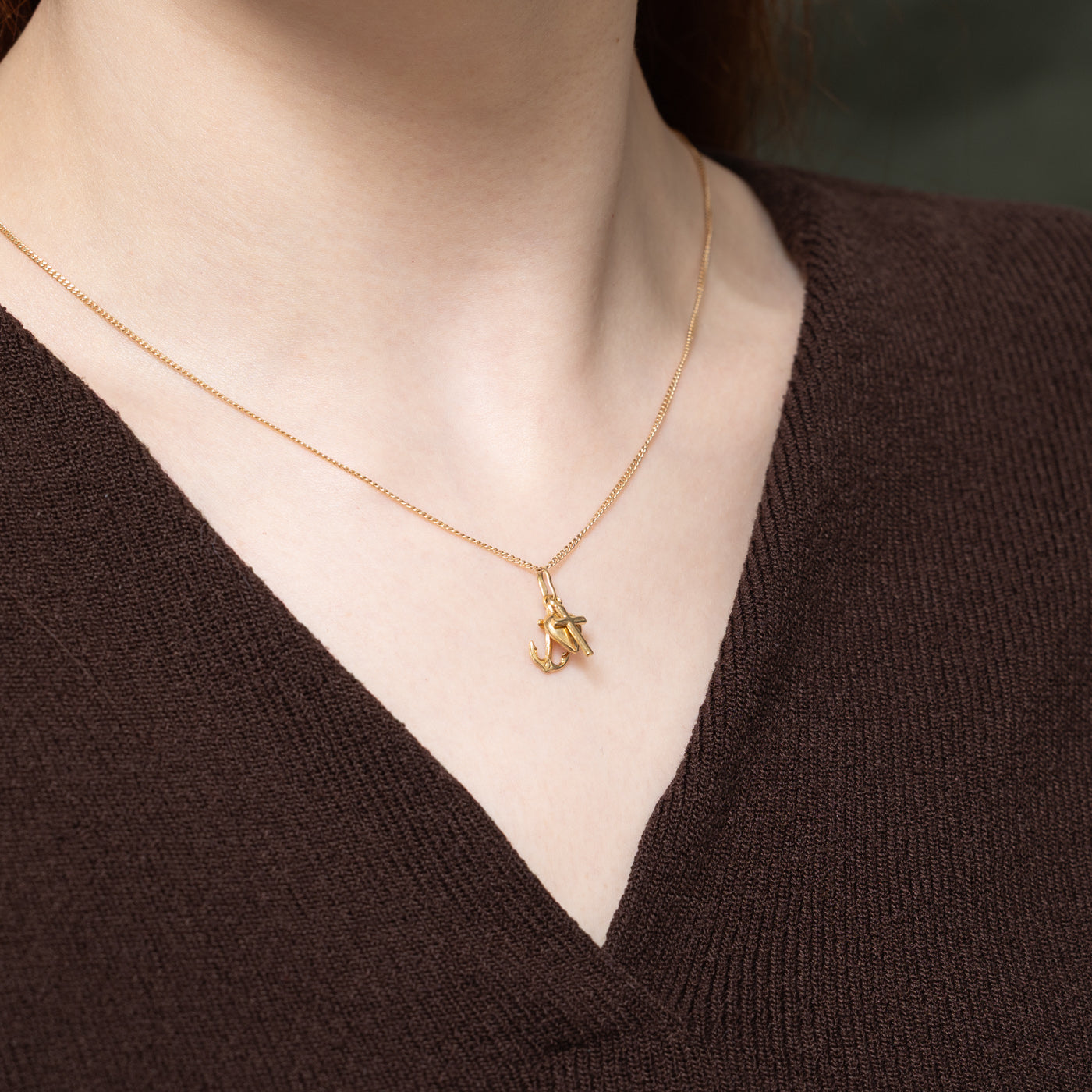18K Yellow Gold "Faith, Hope, & Charity" Charm