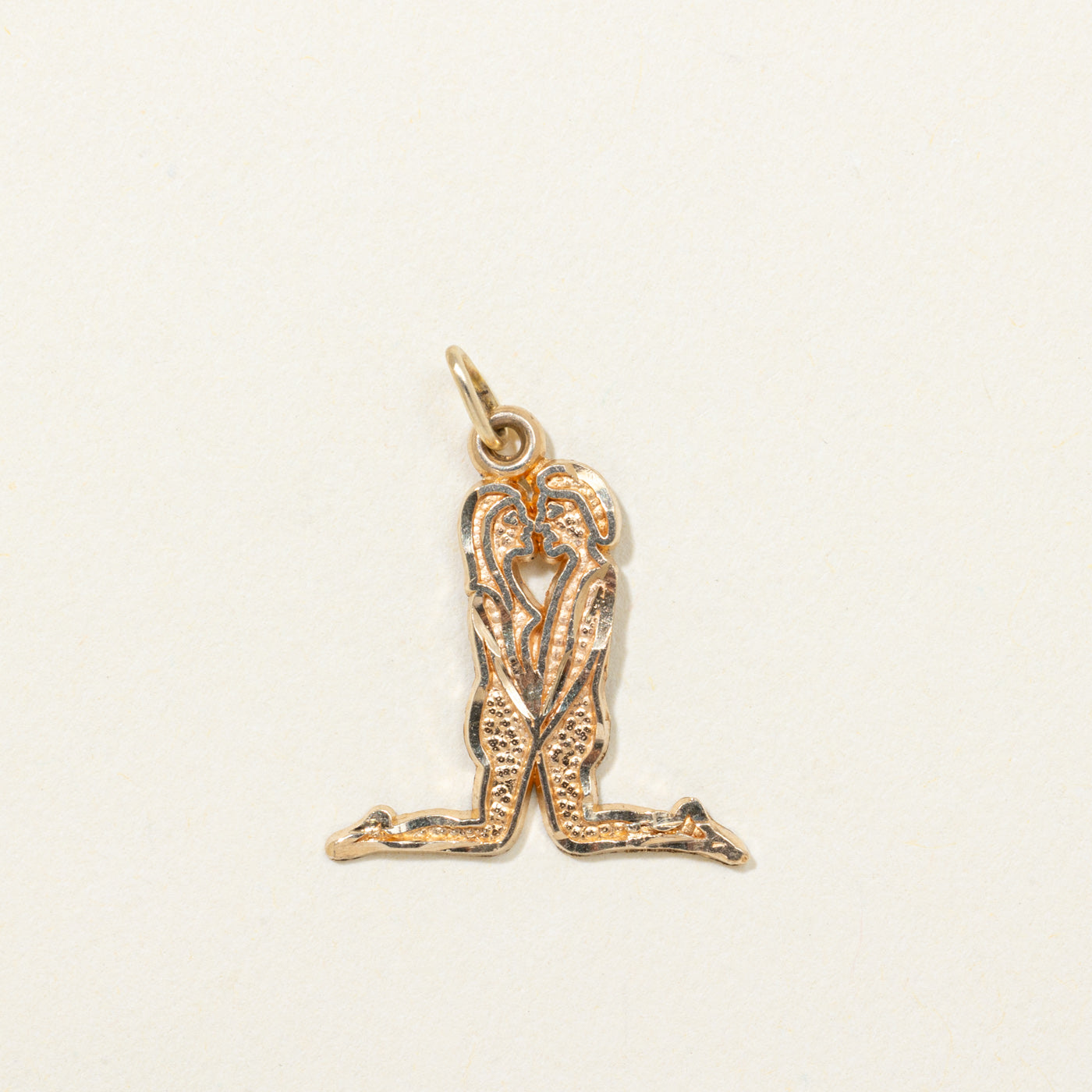 10K Rose Gold Man & Woman Kneeling Pendant