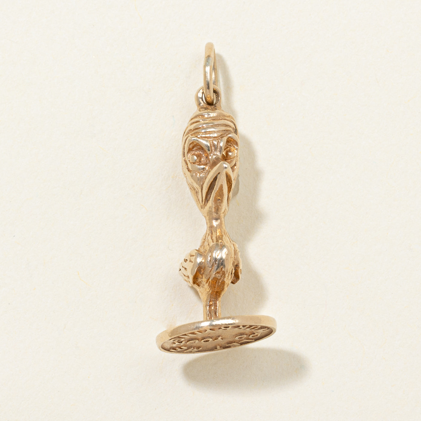 10K Yellow Gold "Worry Bird" Charm