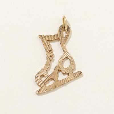 10K Yellow Gold Ice Skate Pendant