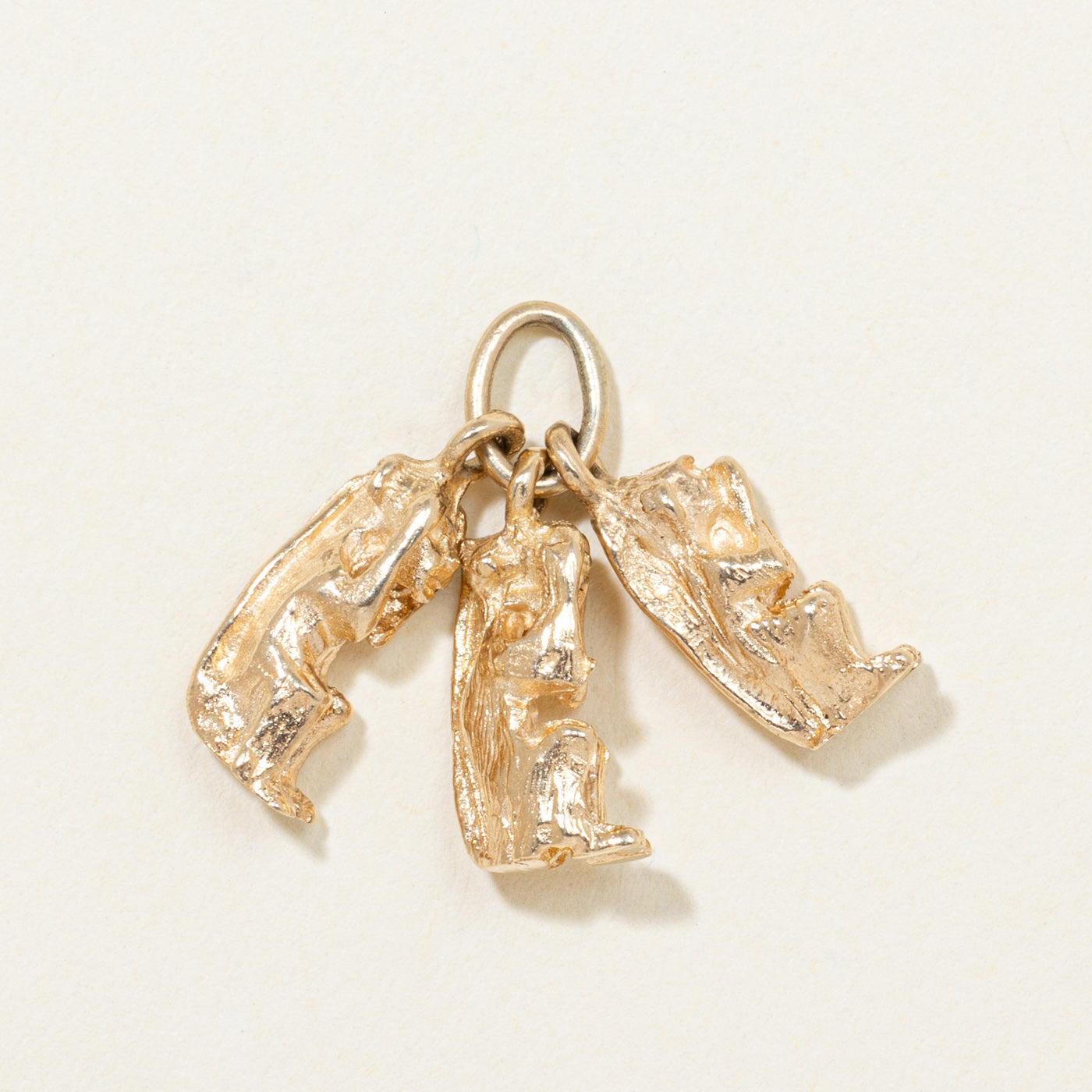 10K Yellow Gold "Hear No Evil, See No Evil, Speak No Evil" Monkey Charm