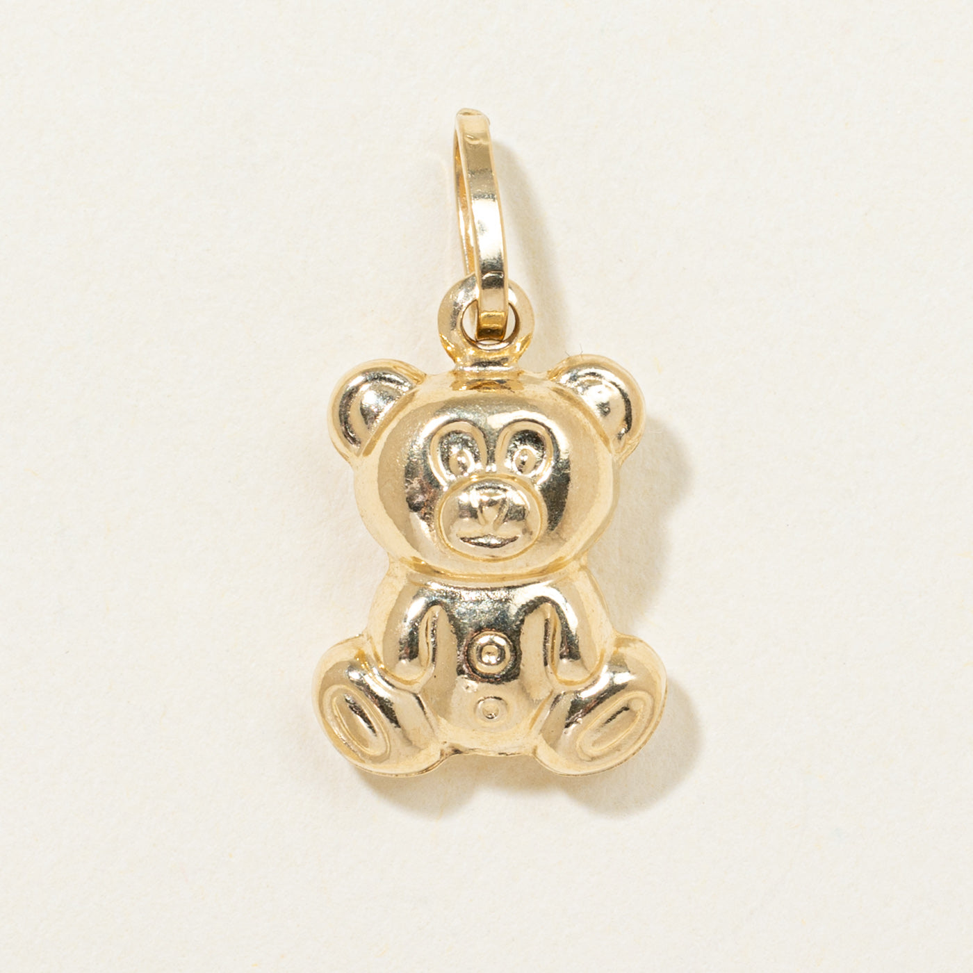 18K Yellow Gold Teddy Bear Pendant