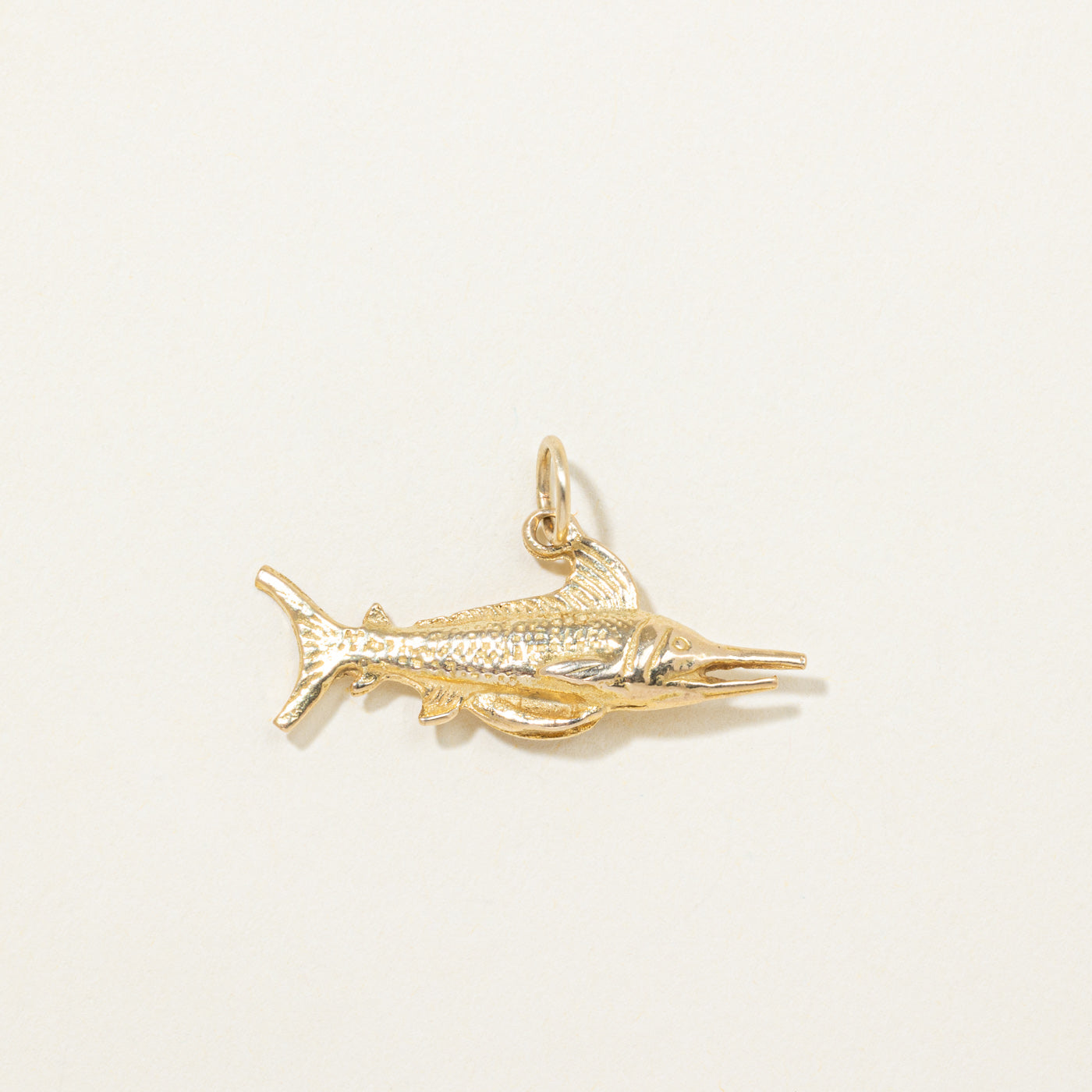 14K Yellow Gold Marlin Charm