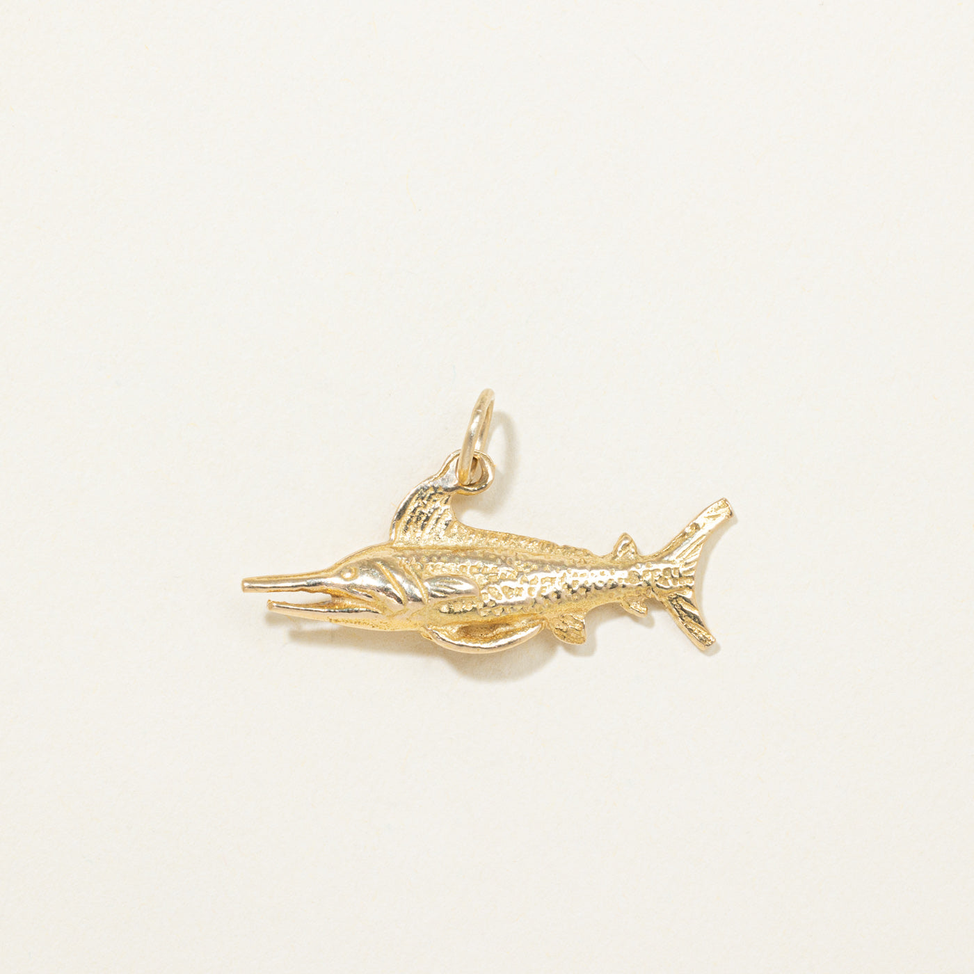 14K Yellow Gold Marlin Charm