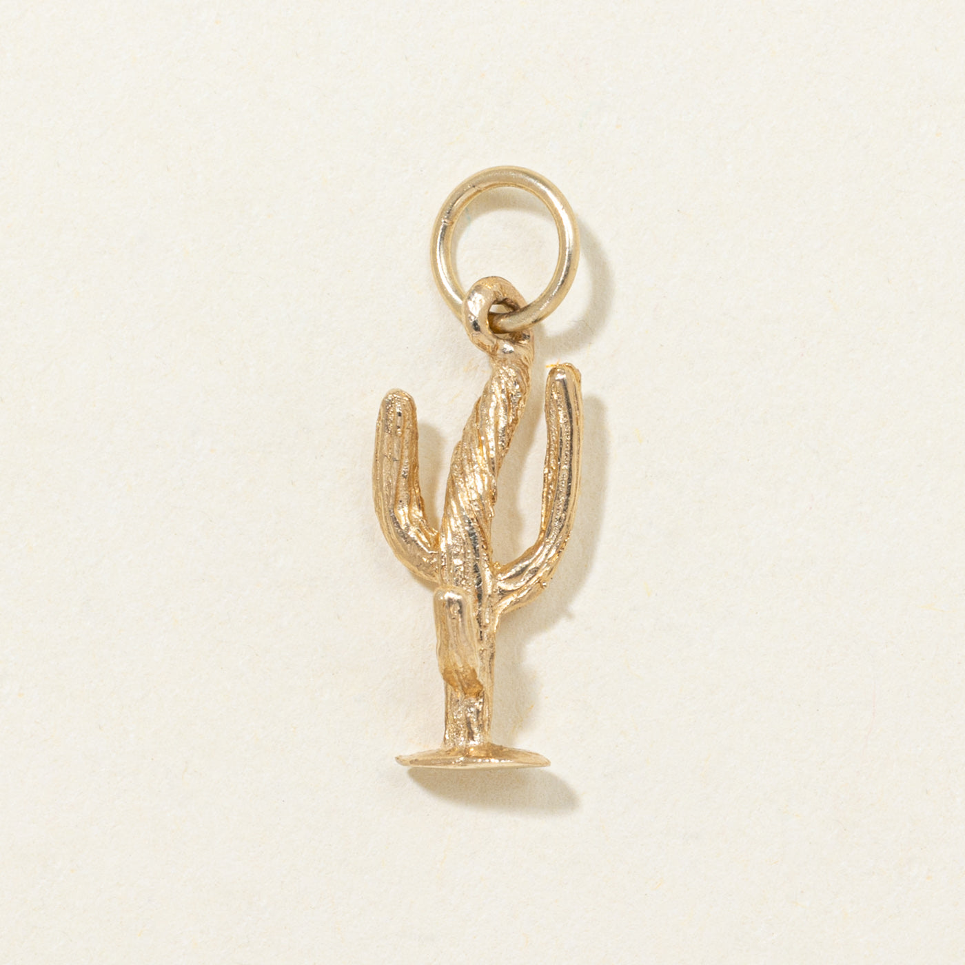 14K Yellow Gold Cactus Charm