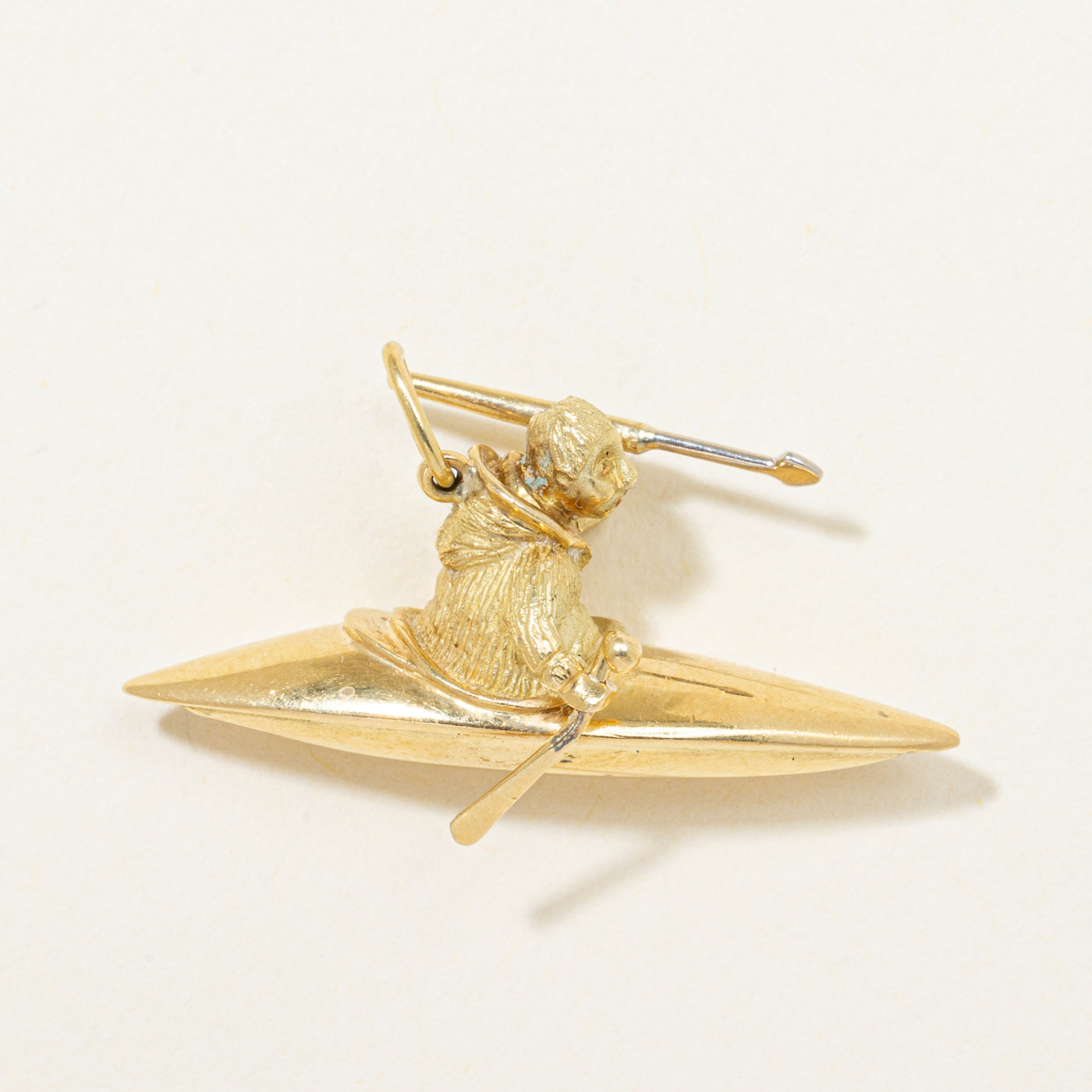 18K Yellow Gold Spear Fisherman Charm