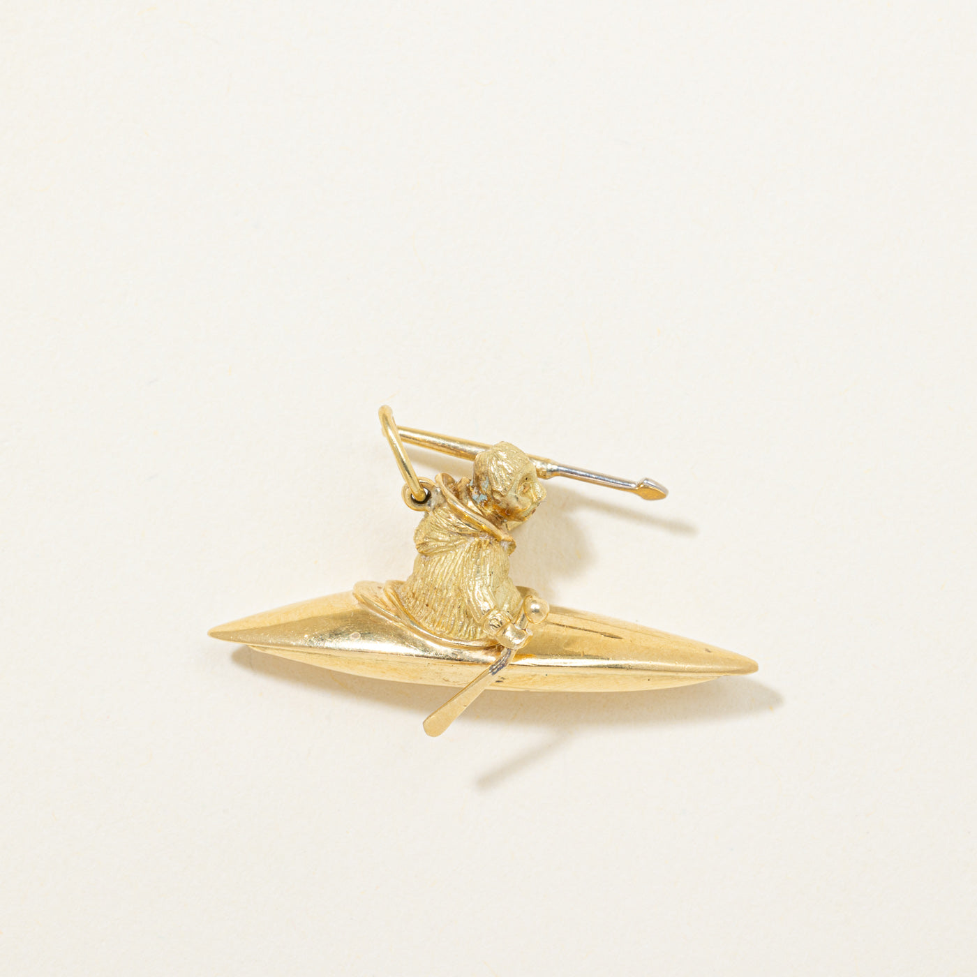 18K Yellow Gold Spear Fisherman Charm