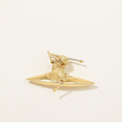 18K Yellow Gold Spear Fisherman Charm