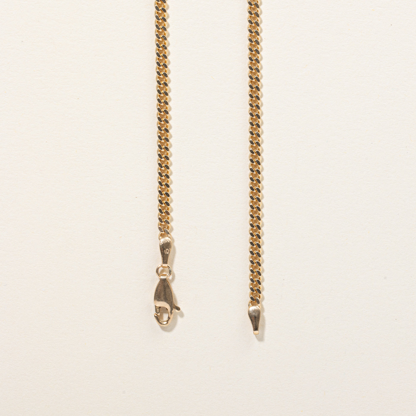 10k Yellow Gold Curb Link Chain | 22