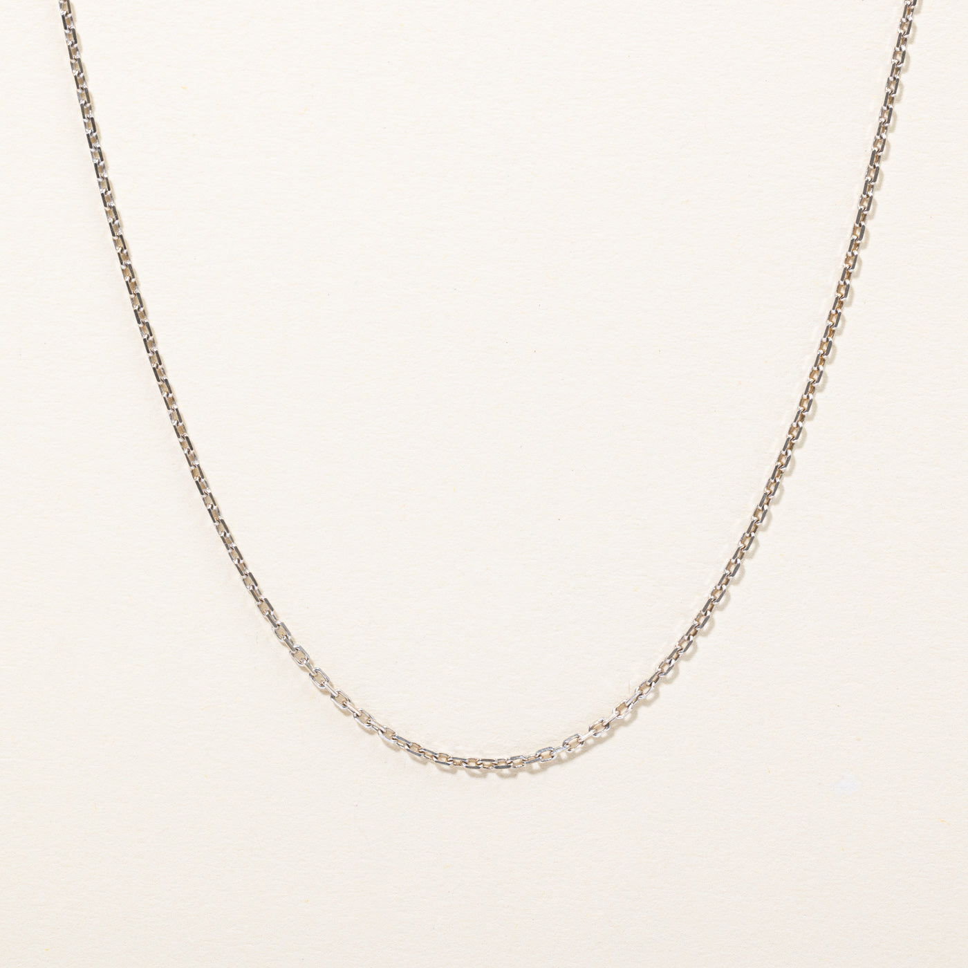 18k White Gold Oval Rolo Chain | 20