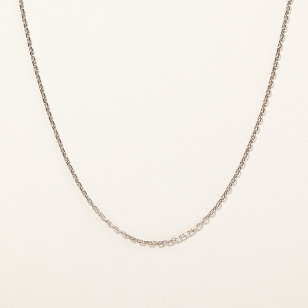 18k White Gold Oval Rolo Chain | 20