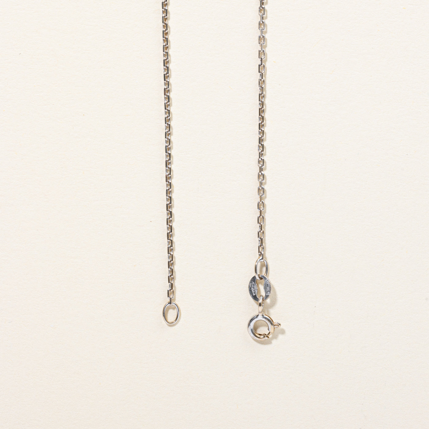 18k White Gold Oval Rolo Chain | 20