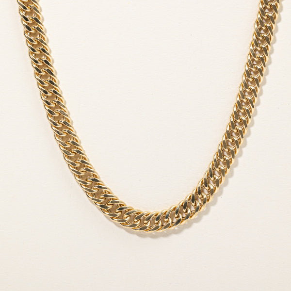 18k Yellow Gold Double Curb Chain | 22