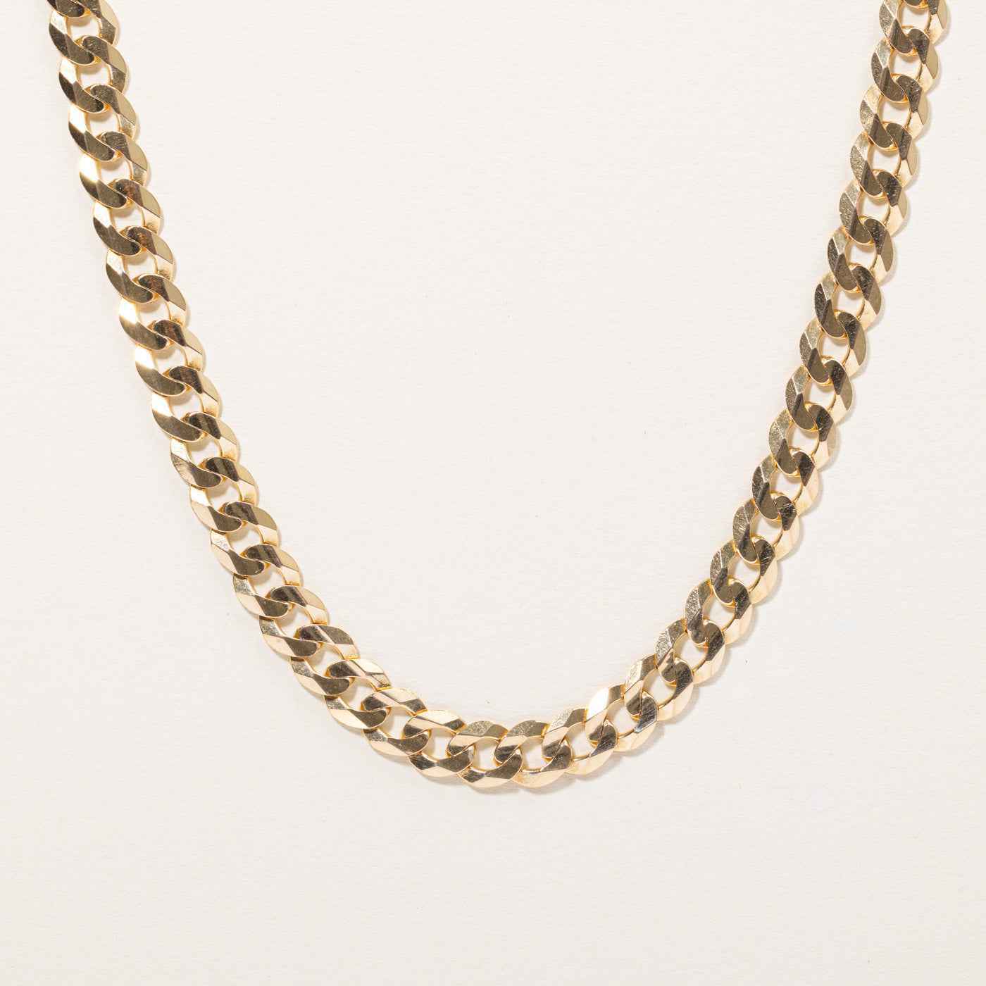 14k Yellow Gold Flat Curb Link Chain | 22" |