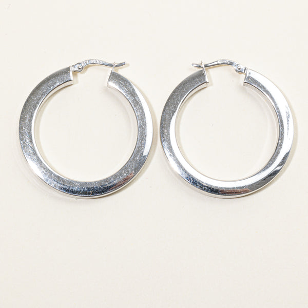 14k White Gold Hoop Earrings