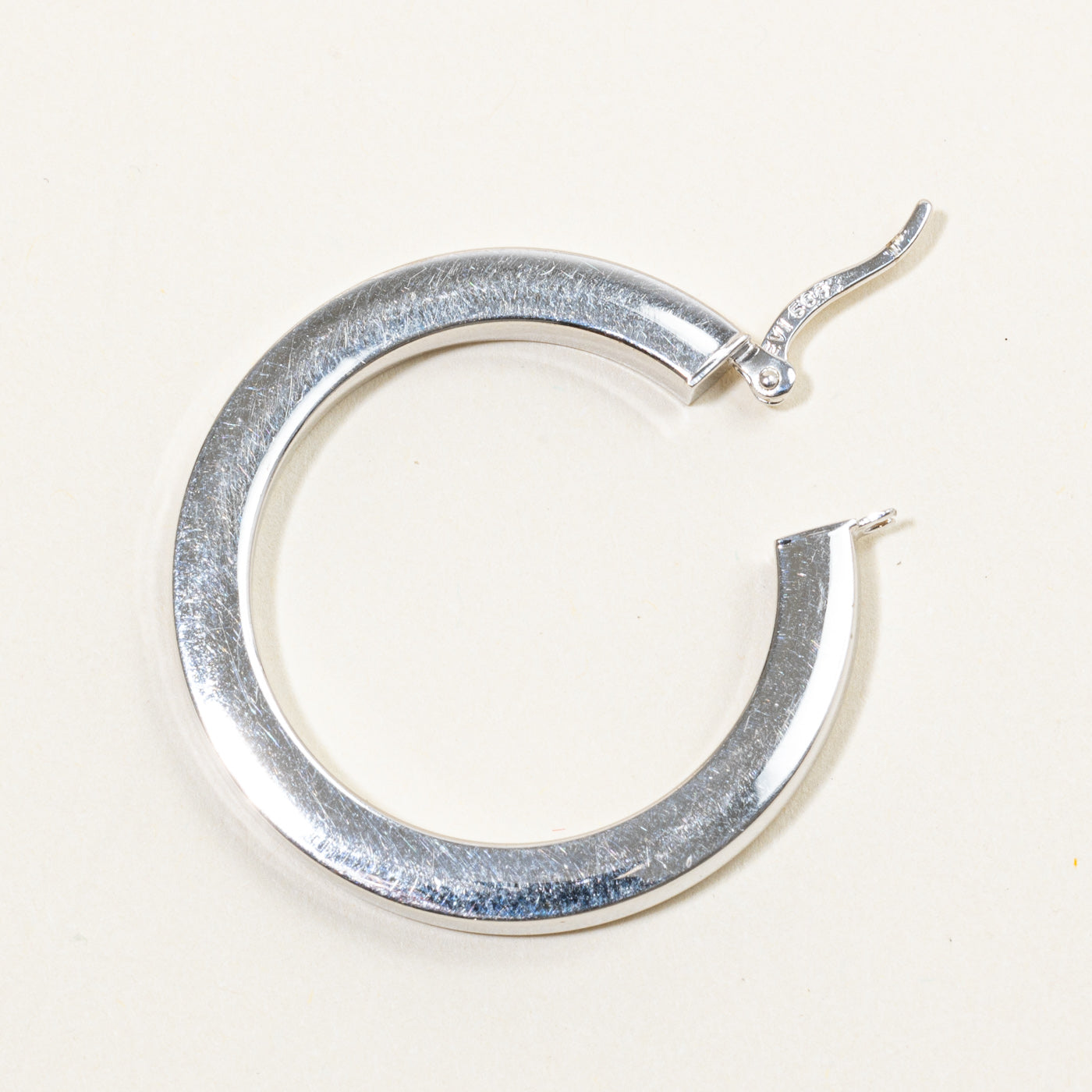 14k White Gold Hoop Earrings