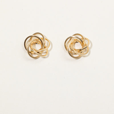 14k Yellow Gold Knot Earrings