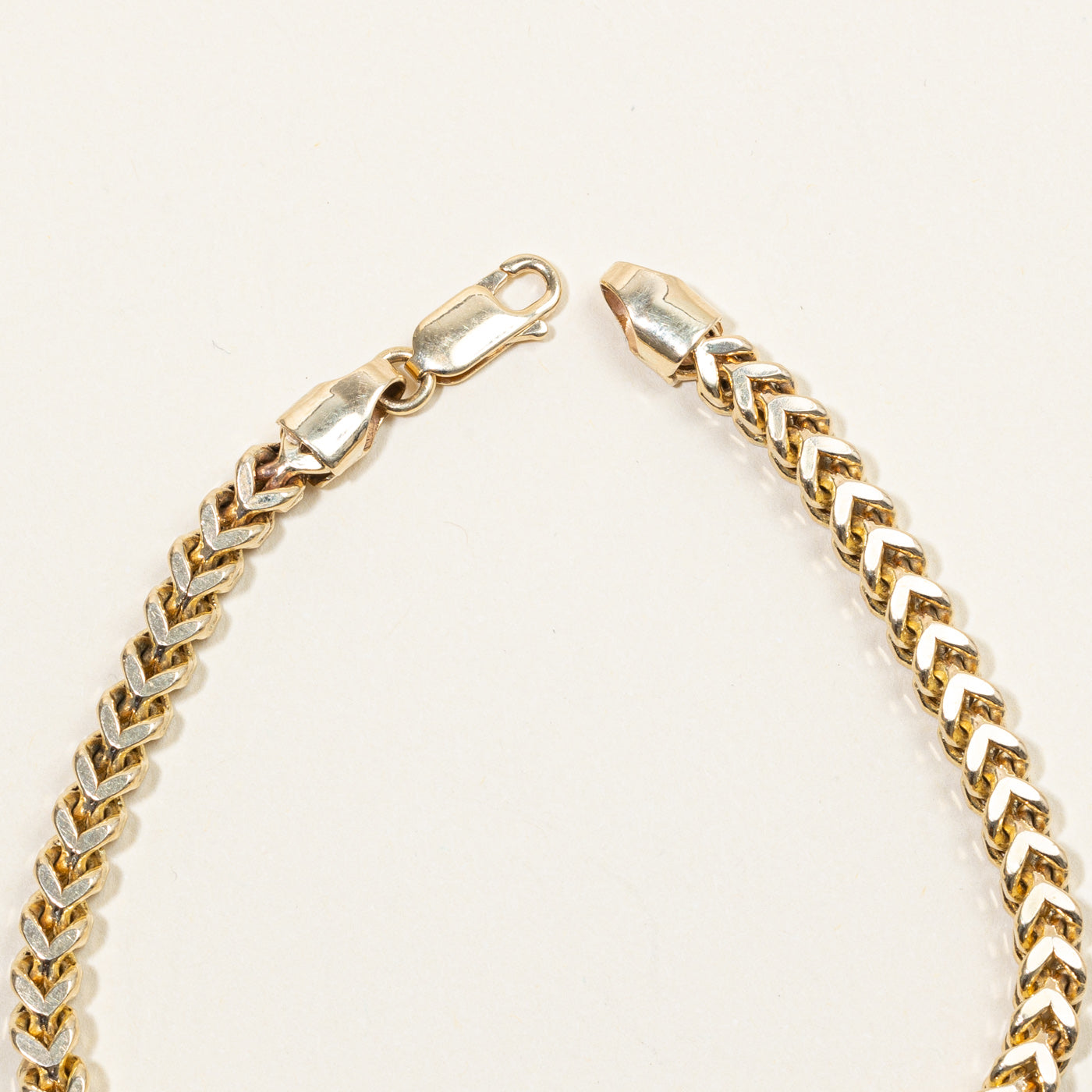 10k Yellow Gold Wheat Chain Bracelet | 7.75