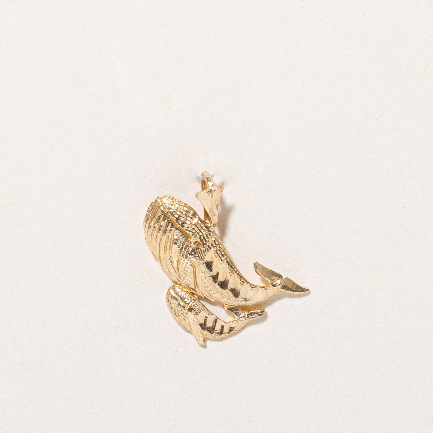 14k Yellow Gold Whale Pod Charm