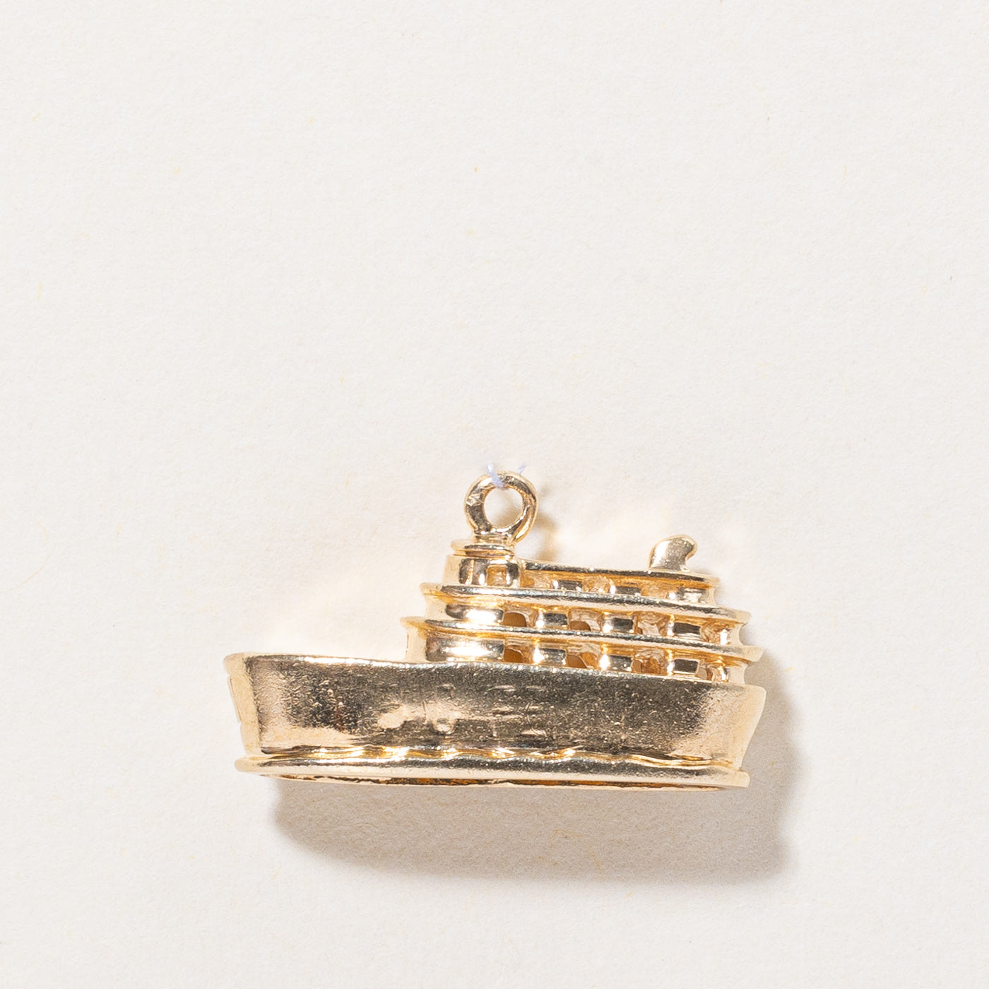 14k Yellow Gold Boat Charm