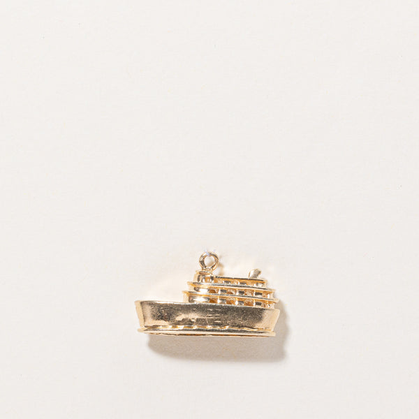 14k Yellow Gold Boat Charm