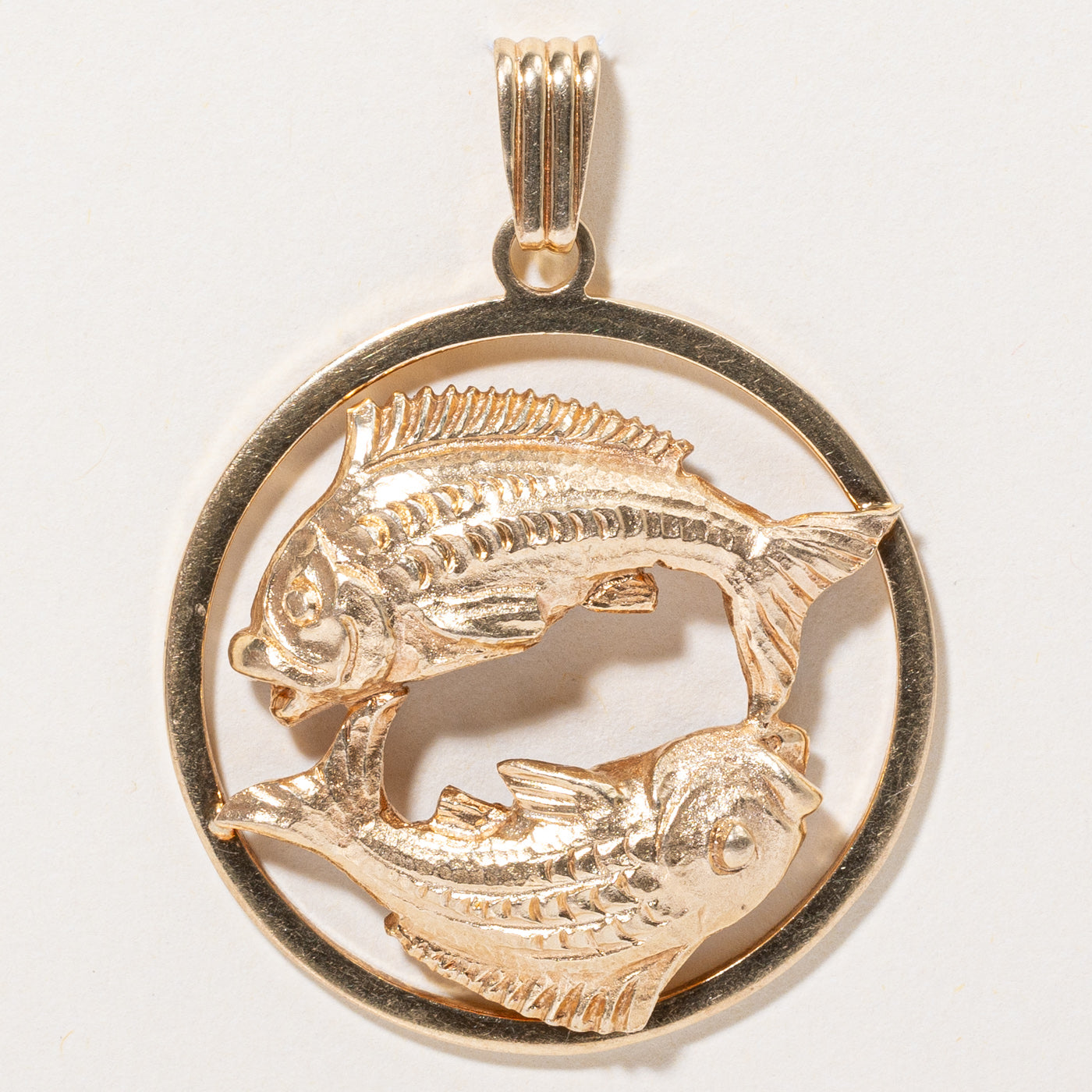 14k Yellow Gold Pisces Pendant