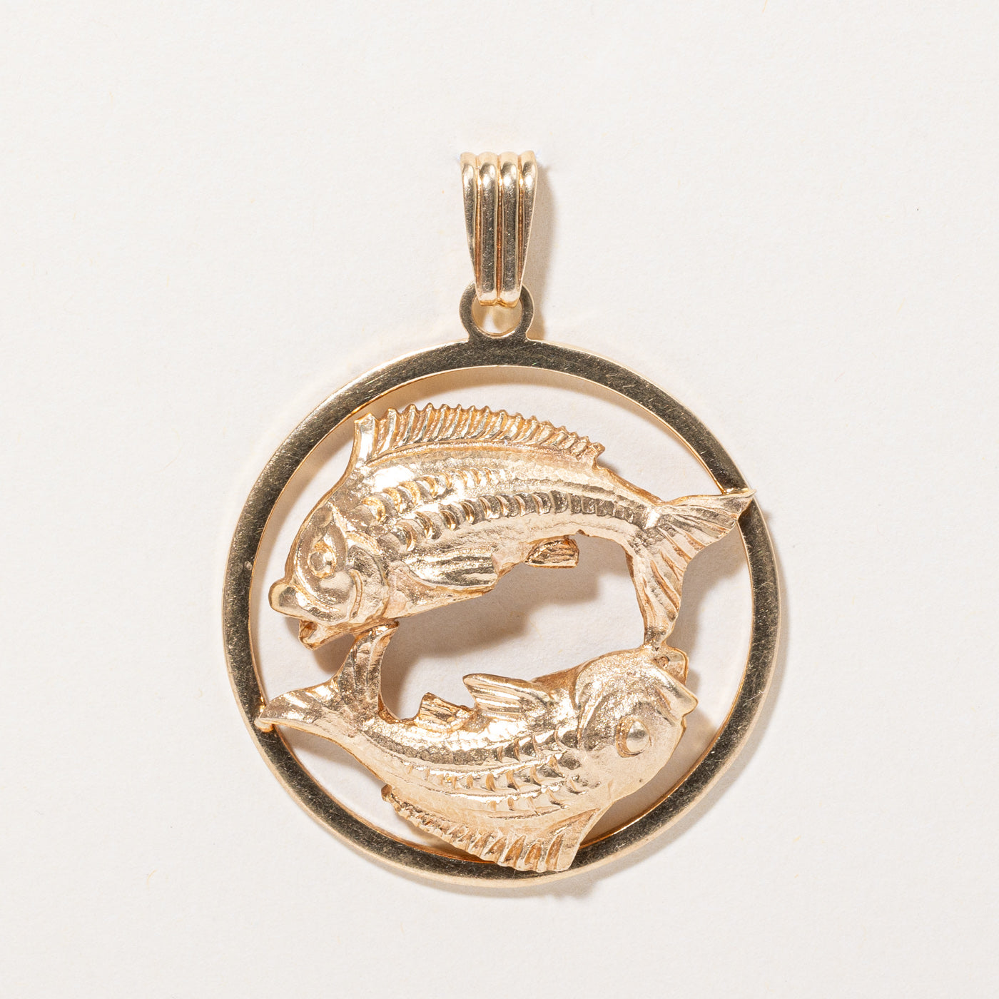 14k Yellow Gold Pisces Pendant