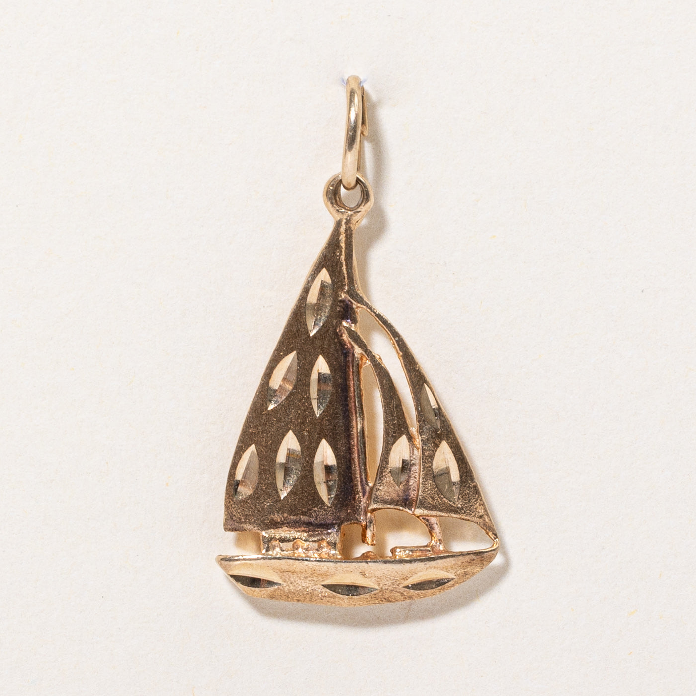 10k Yellow Gold Sailboat Charm
