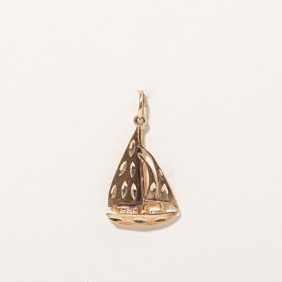 10k Yellow Gold Sailboat Charm