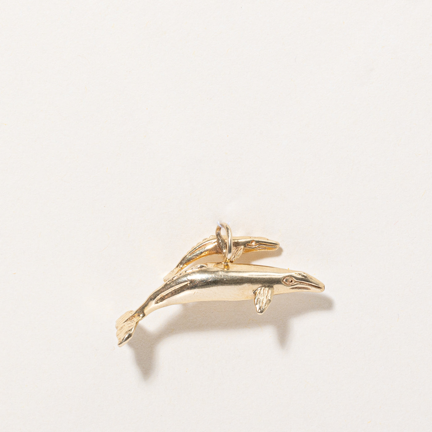 14k Yellow Gold Whale Pod Pendant