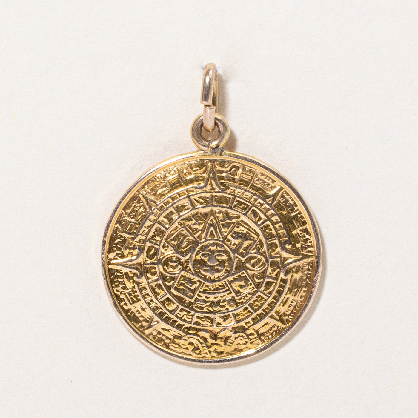 14k Yellow Gold Aztec Pendant