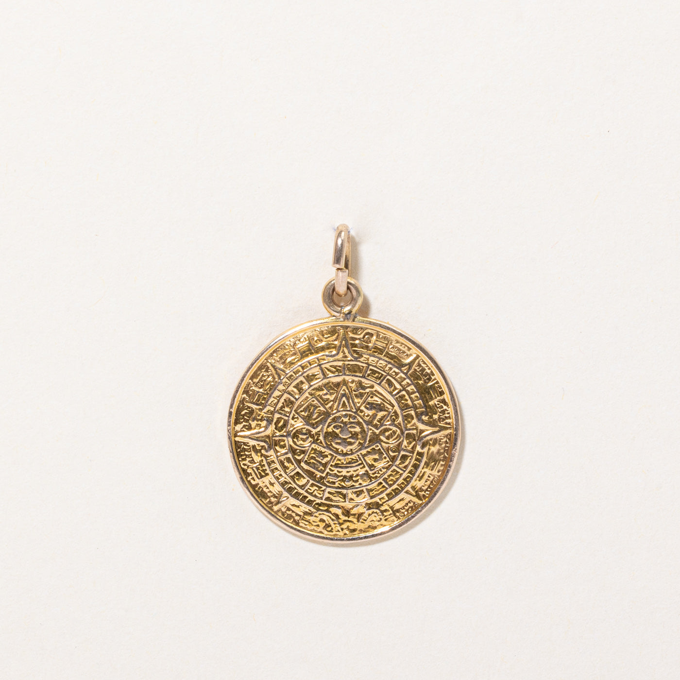 14k Yellow Gold Aztec Pendant