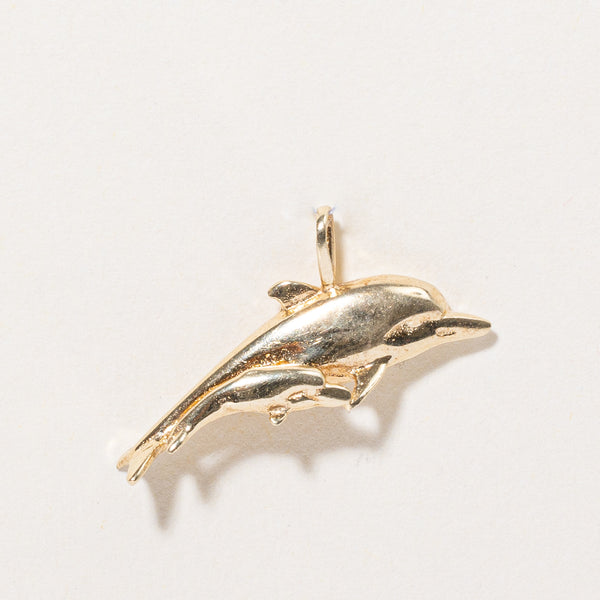 10k Yellow Gold Dolphin Pod Charm