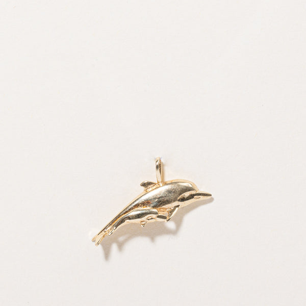 10k Yellow Gold Dolphin Pod Charm