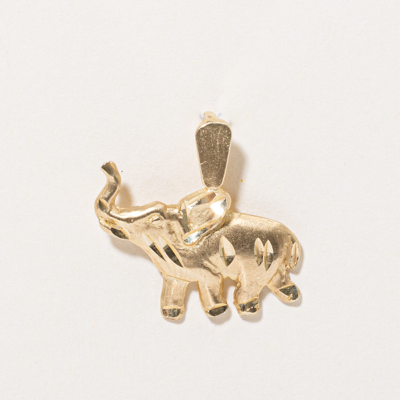 14k Yellow Gold Elephant Pendant