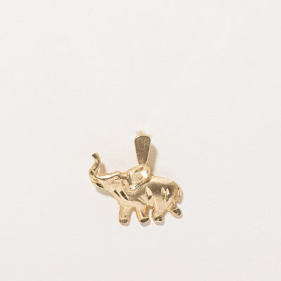 14k Yellow Gold Elephant Pendant