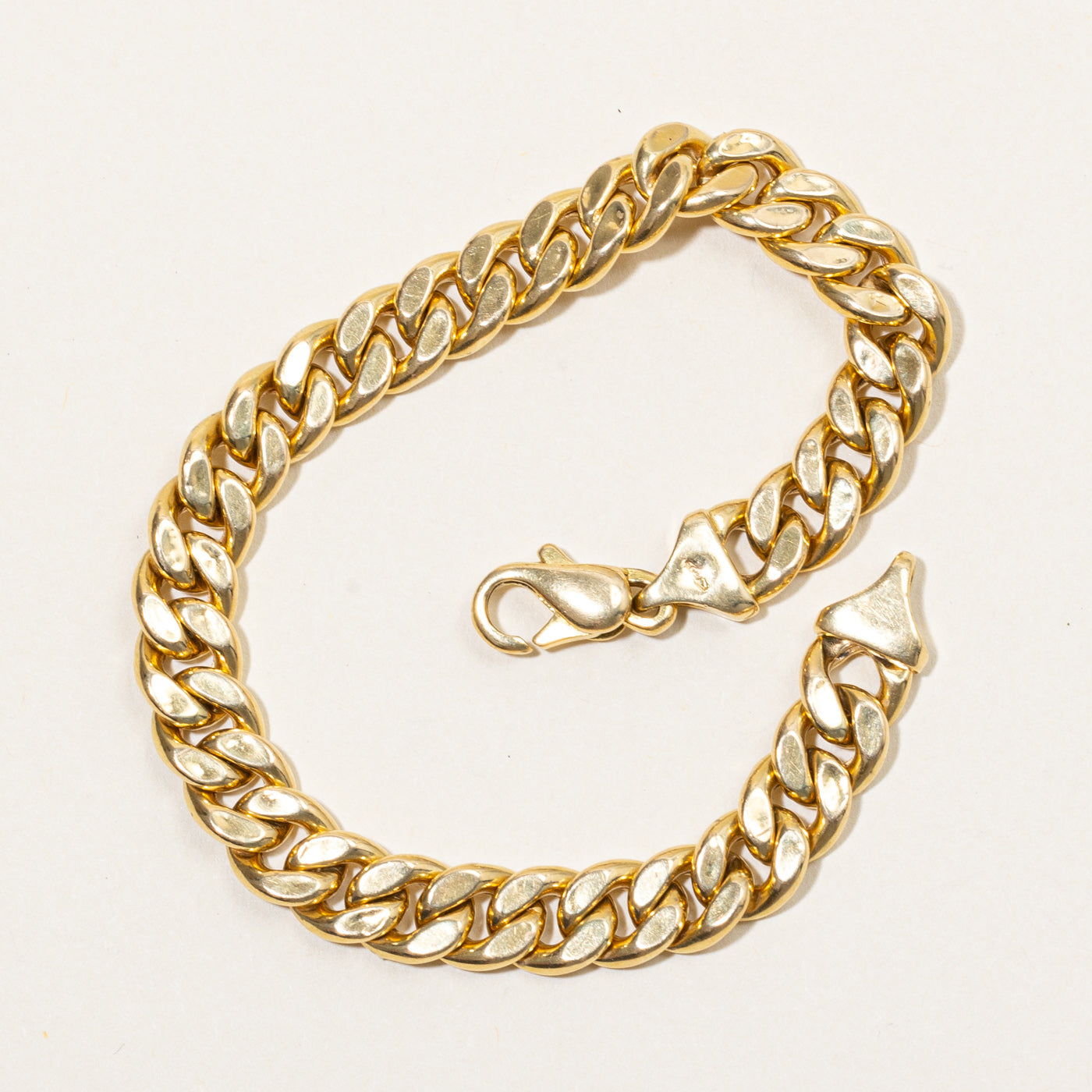 Bracelet à maillons cubains en or jaune 18 carats | 7,5" | 