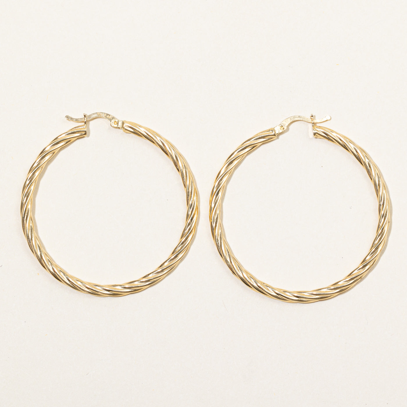 Large 14k Yellow Gold Hoop Earrings