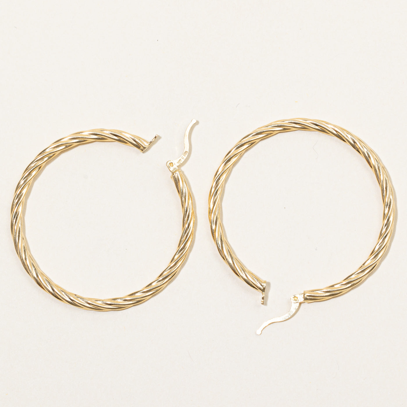 Large 14k Yellow Gold Hoop Earrings