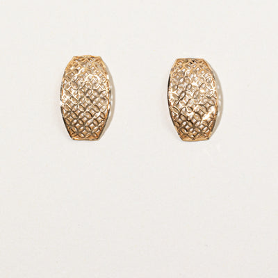 14k Yellow Gold Lattice Earrings