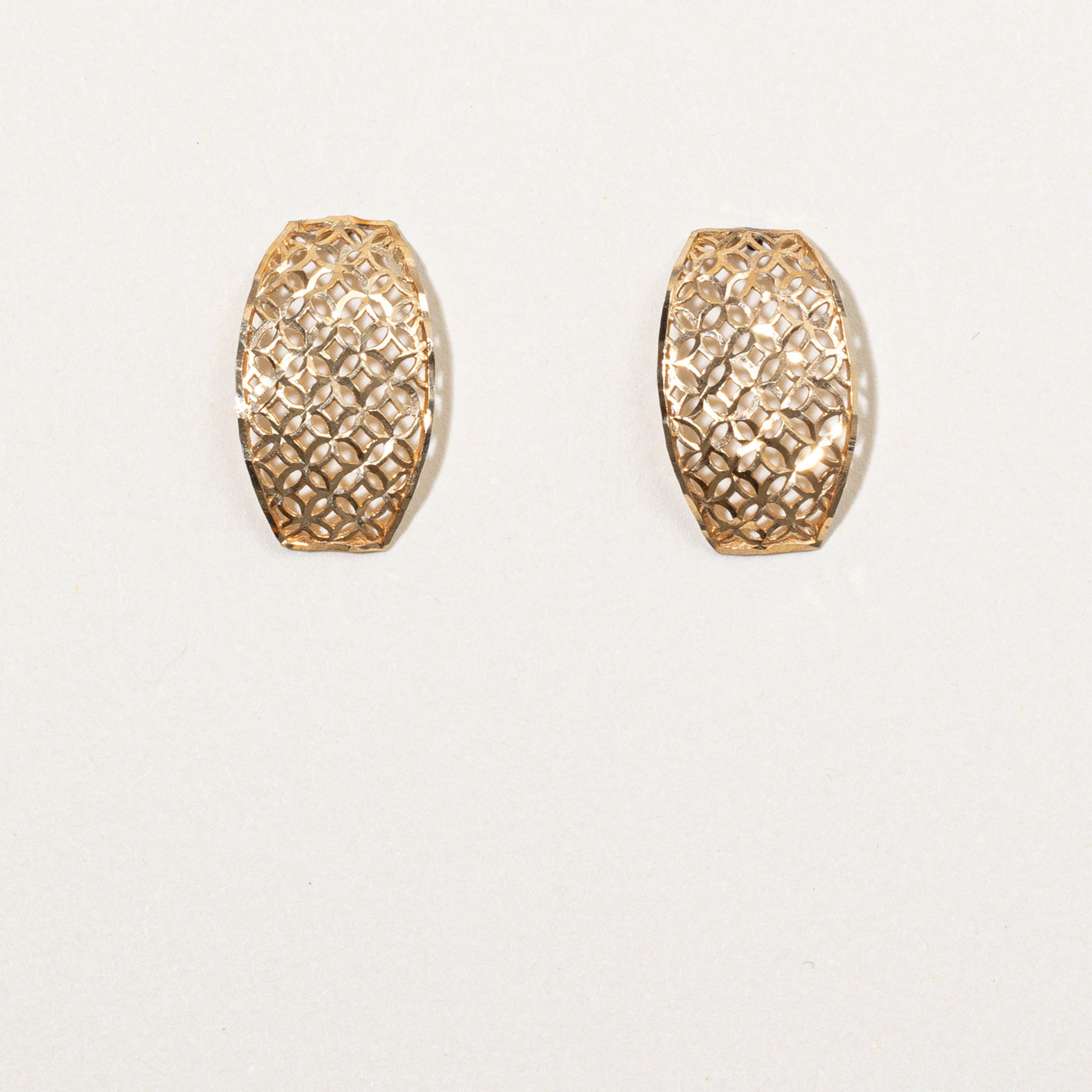 14k Yellow Gold Lattice Earrings